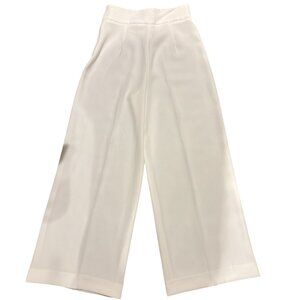 ZARA Women's High Waist Wide Leg Palazzo Trousers Ivory XS, Like New
